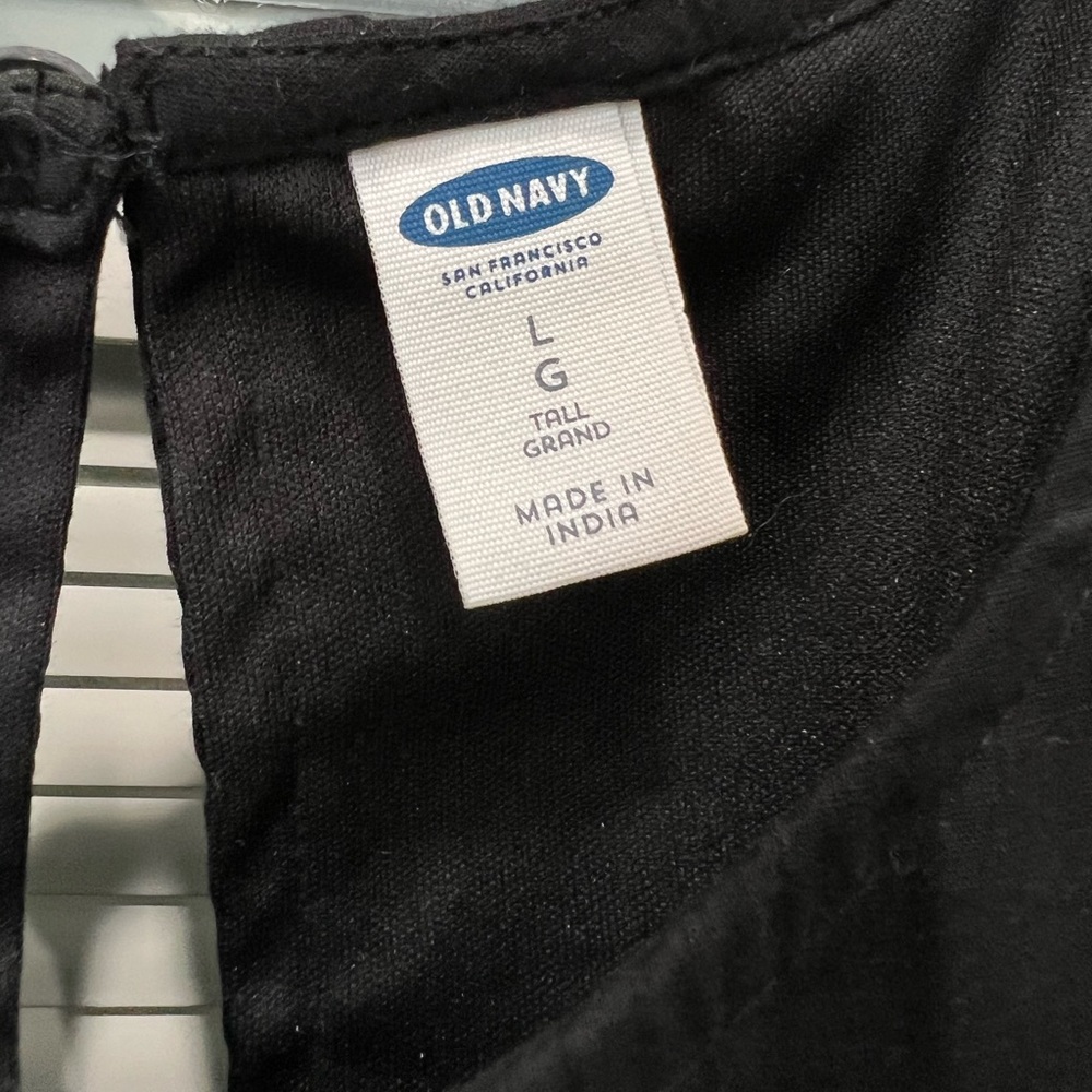 Old Navy Women’s Black Pintucked Shift Dress Size Large Tall - Picture 3 of 11